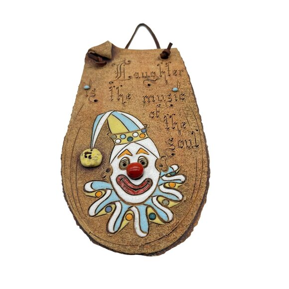 Artisan Humorous Clown Wall Plaque Laughter the Music of the Soul Beasley USA - Picture 1 of 7